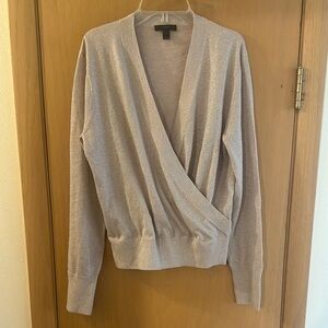 J. Crew Women’s Lurex Shimmering Wrap Sweater Tan Pink Ballet Neutral Medium